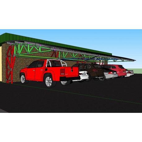 S3 Triple Bay Single Sided Cantilever Carport Diy Light